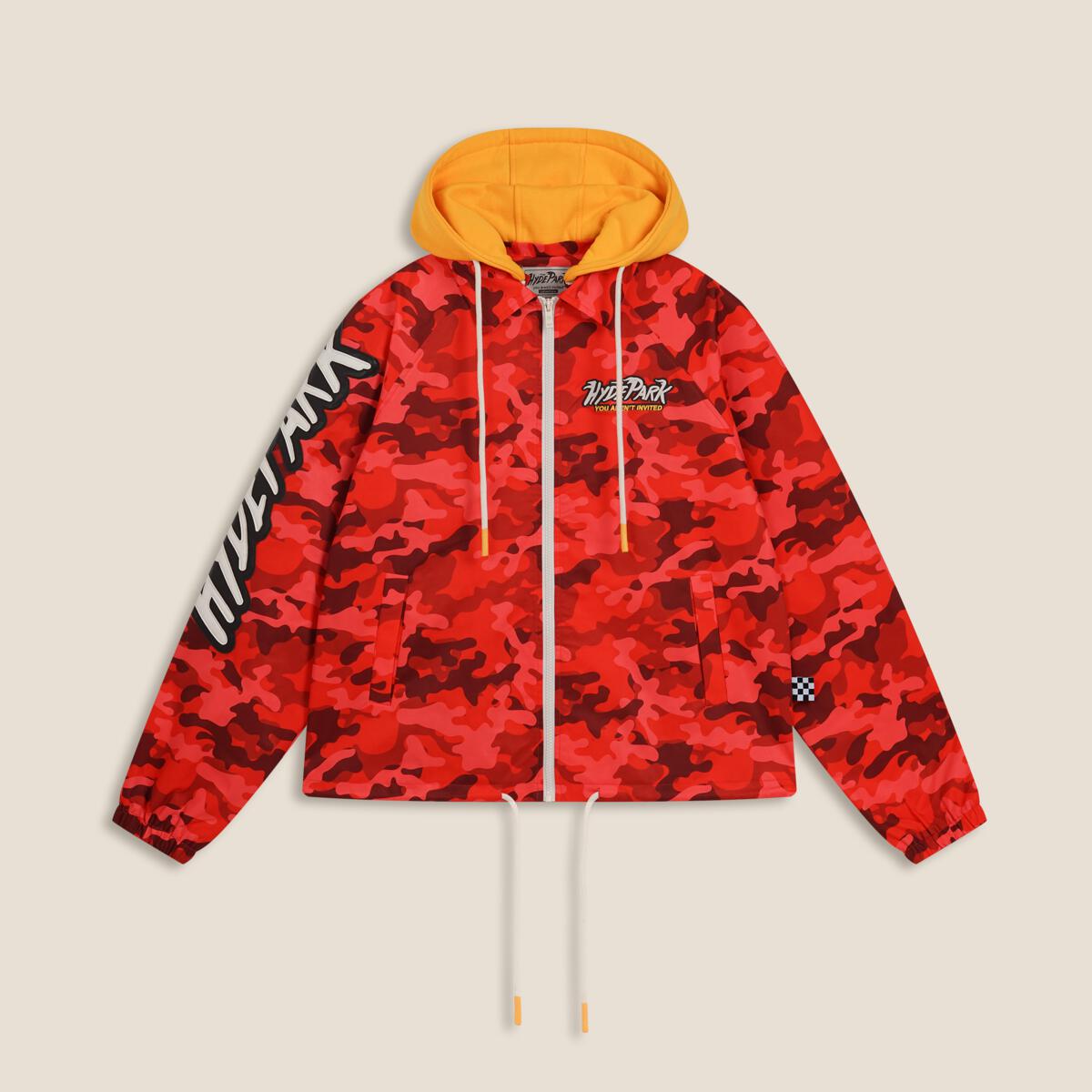 Hyde Park Find The Zip Coach Jacket - Red Camo